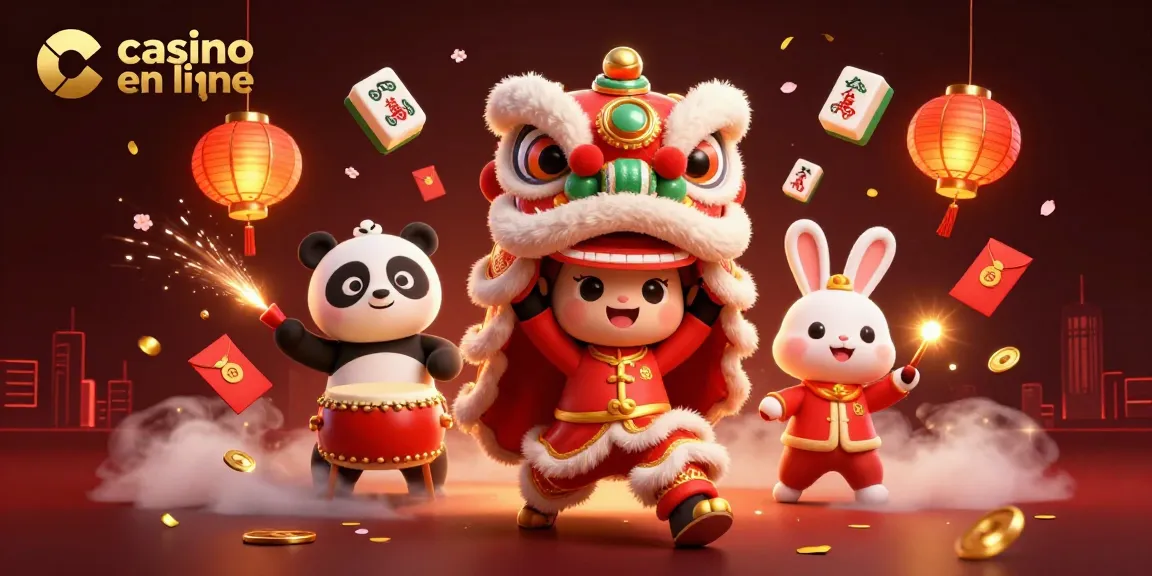 Profitez d'une expérience captivante de casino en ligne avec des décorations festives et des personnages animés.