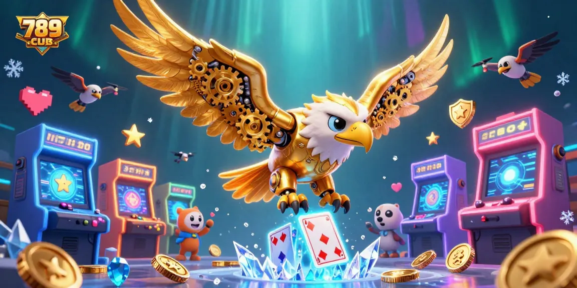 Experience thrilling wins at 789CLUB with a vibrant 3D casino scene featuring dynamic gameplay elements.