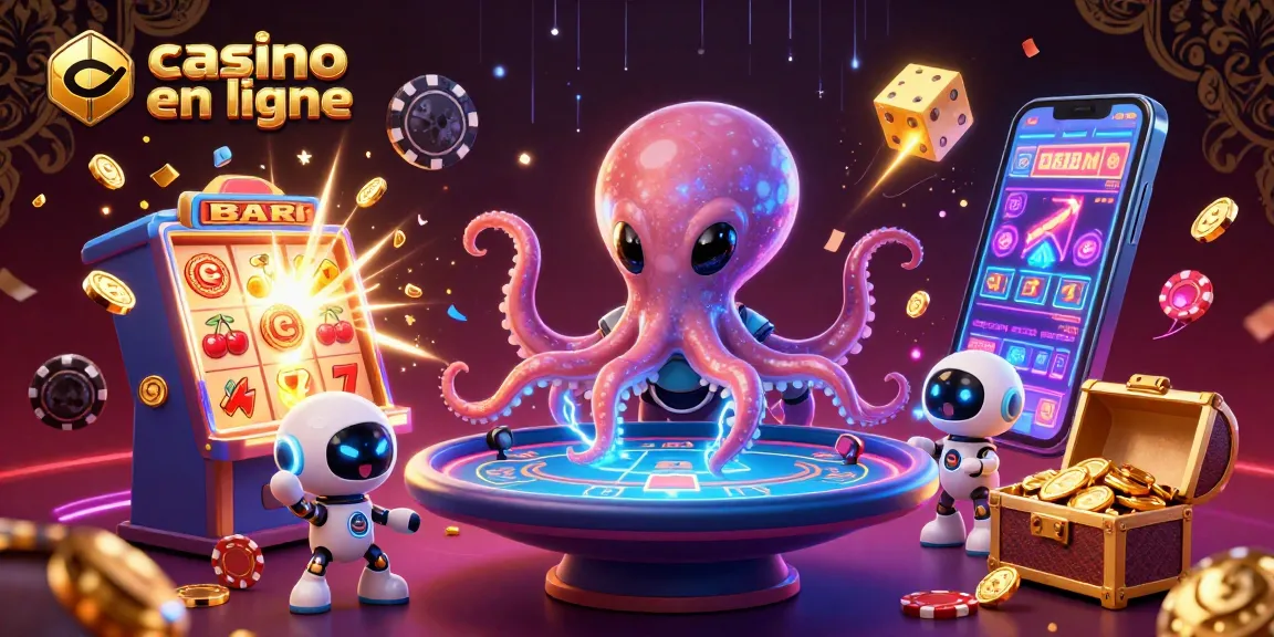 Casino en ligne dynamique avec un extraterrestre et ses jetons en orbite.