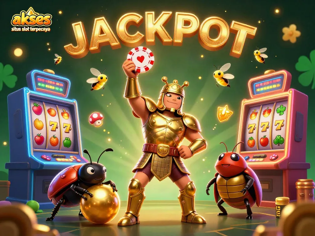 Menangkan akses situs slot terpercaya dengan simbol jackpot yang menggembirakan dan karakter yang menarik.