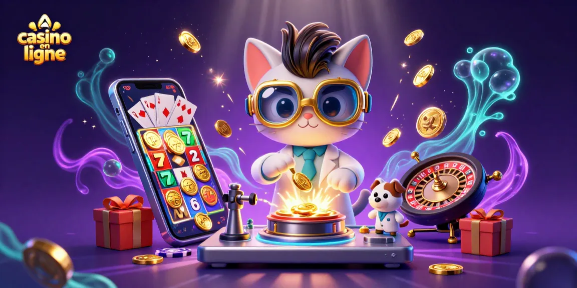 Vivez une expérience immersive avec casino en ligne et un chat fou du laboratoire, créant des machines à pièces d'or.