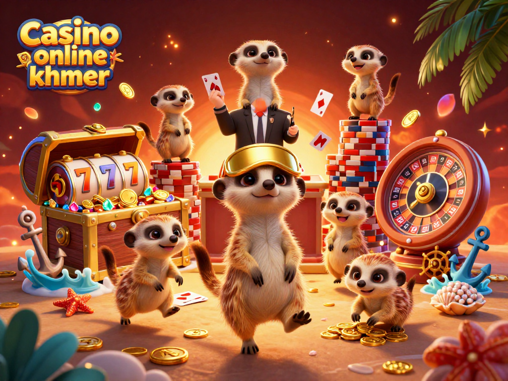 Experience exciting casino action with playful meerkats in a vibrant casino online khmer setting.