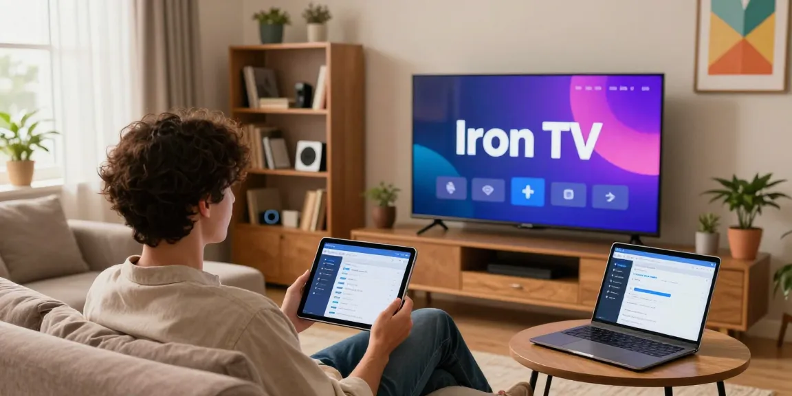 Streaming Iron TV Pro on a Smart TV in a cozy home setting.