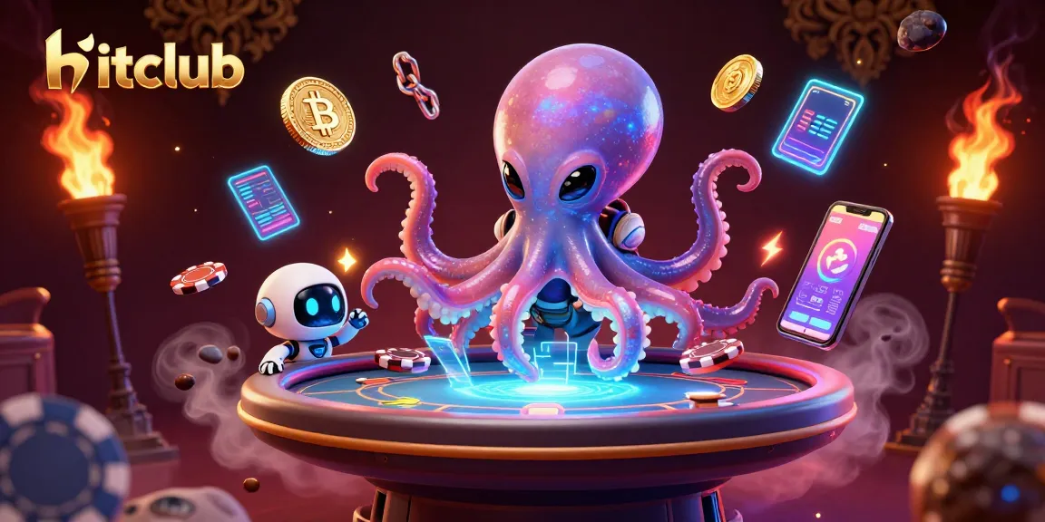 Win big at hitclub with a thrilling poker game led by an alien octopus in a cosmic casino!