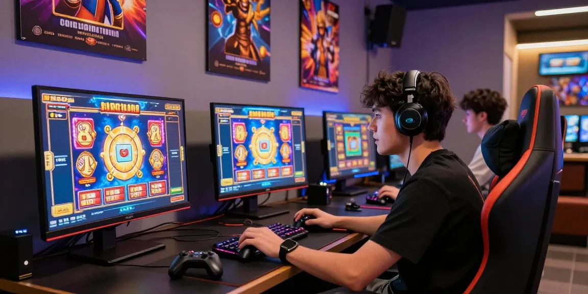 Exciting online gaming setup showcasing vibrant slot depo 1000 games and lively atmosphere.