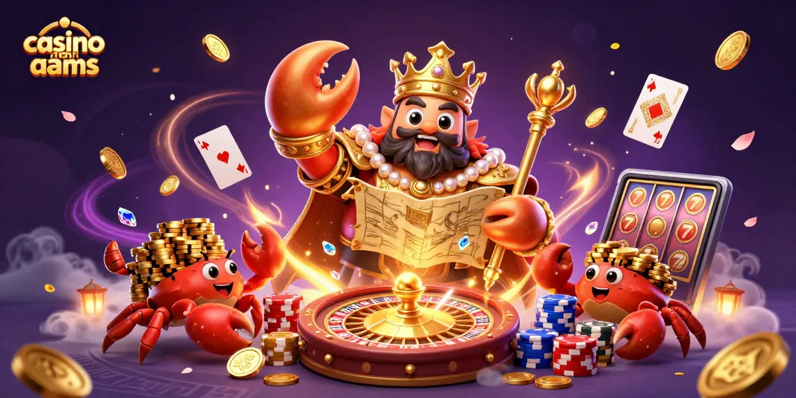 Giocare su casino non AAMS con l'imperatore granchio e troppe offerte milionarie in un'illustrazione vivace.