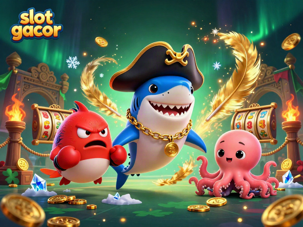 Spin the reels with slot gacor featuring vibrant characters and dynamic casino elements.