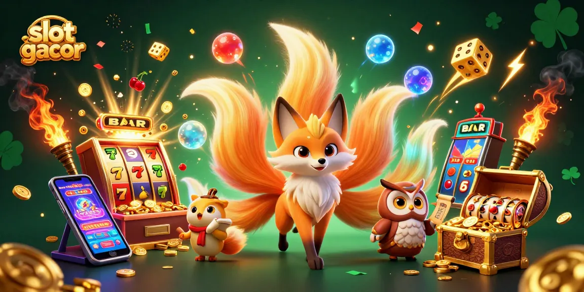 Slot gacor menampilkan ilustrasi 3D dengan simbol jackpot dan karakter kartun bernilai tinggi.