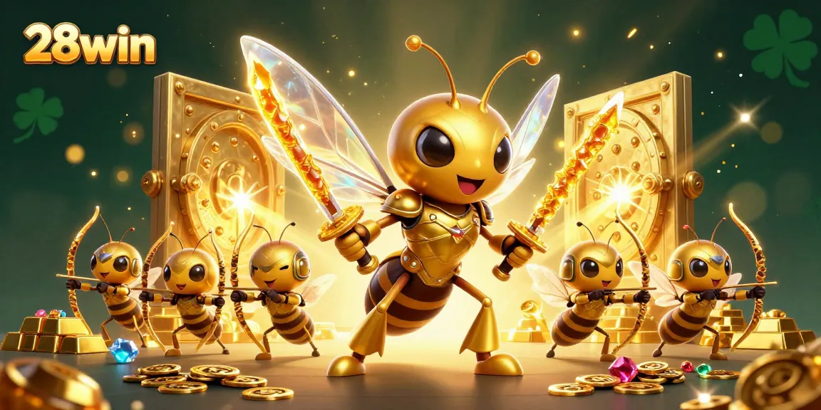 Experience 28win's excitement with a dynamic illustration showcasing game elements and rich visuals.