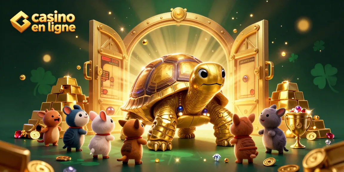 Jouez à casino en ligne et gagnez des trésors avec un dragon doré et des lumières scintillantes.
