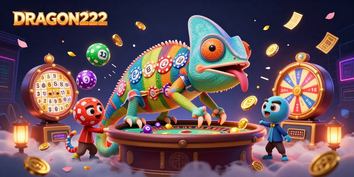 Experience excitement with DRAGON222, featuring dynamic games and vibrant casino elements in 3D!