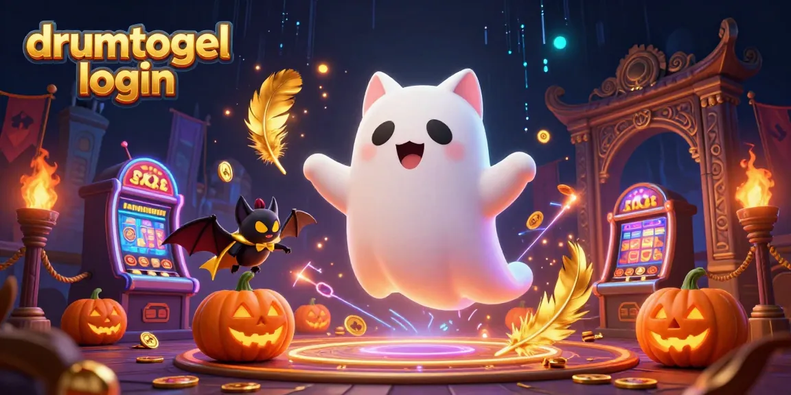 Gambar drumtogel login menyajikan kucing hantu bersahabat di kasino berhantu.