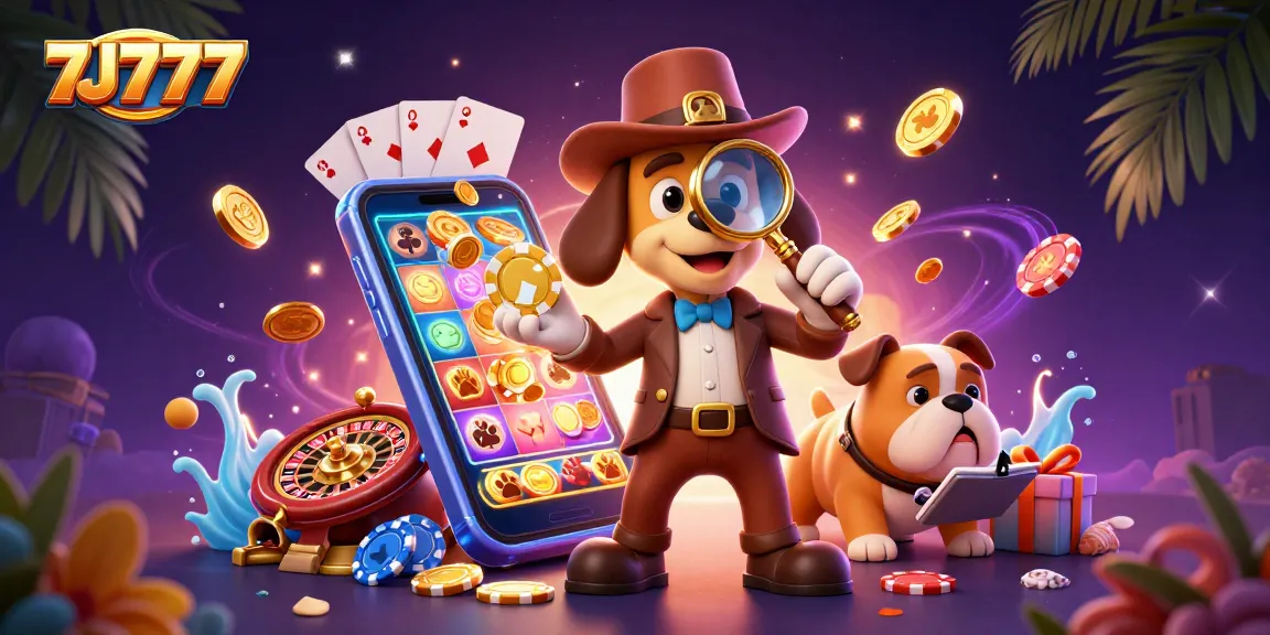 Join the adventure with 7J777 as the bloodhound detective uncovers poker secrets and treasures.