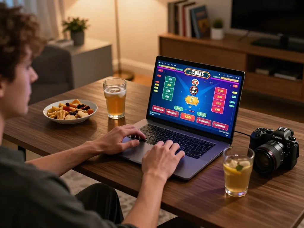 Player engaging in an online lc88 casino game, showcasing vibrant interface and strategic gameplay