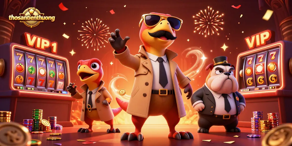 Engage in thrilling slot play with thosantienthuong featuring raptors in disguise and vibrant casino elements.