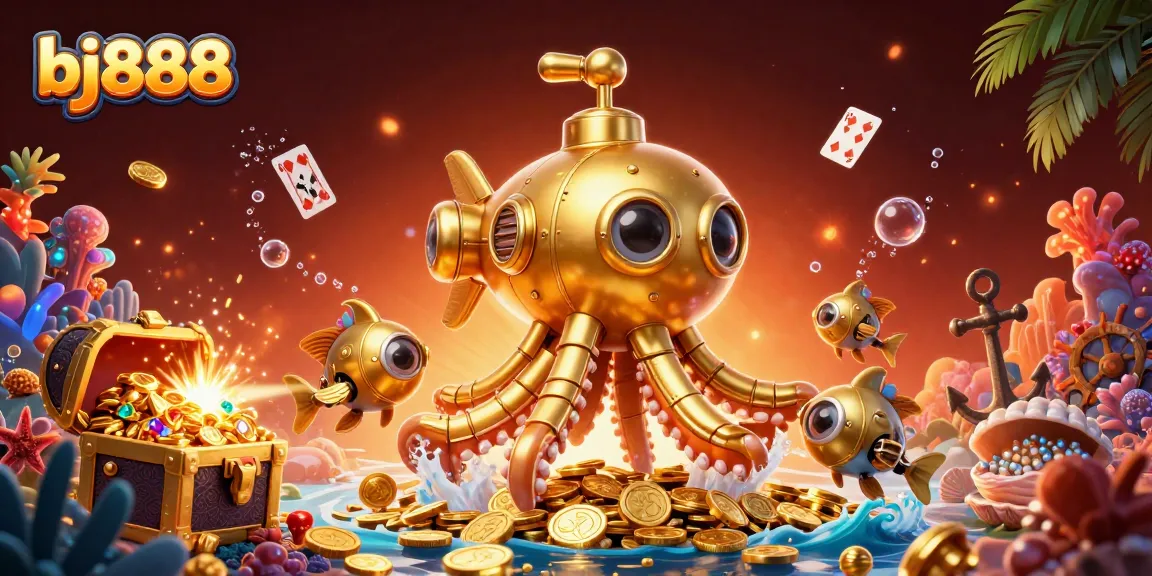 Engage with bj888's thrilling games amid a sea of gold and vibrant treasures.
