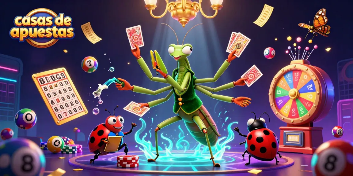 Disfruta casas de apuestas con el camaleón apostador en acción junto a elementos de juegos emocionantes.