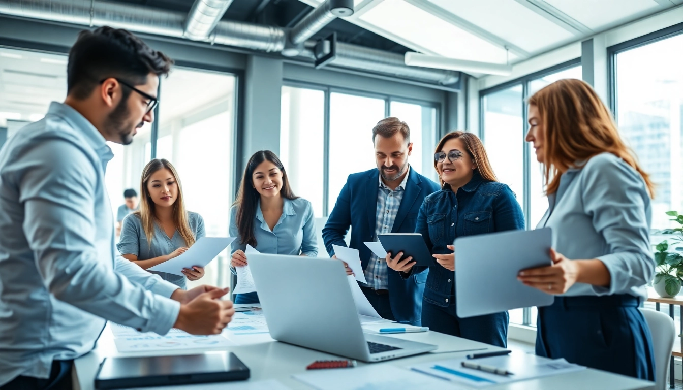 Interaktion von Marketingexperten für strategische Planung auf https://alvionz.de/ in modernem Büro.