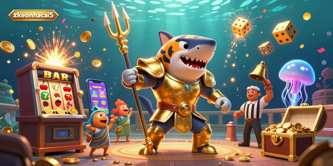 Experience thrilling fun with zkeonhacai5's vibrant underwater casino scene showcasing a jackpot explosion.