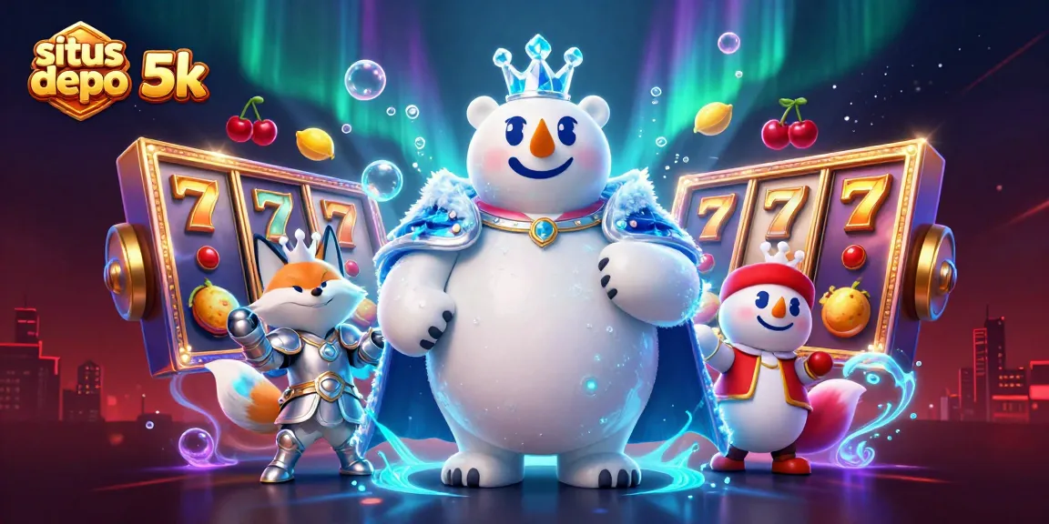 Engage with situs depo 5k while spinning the reels in this dynamic casino scene.