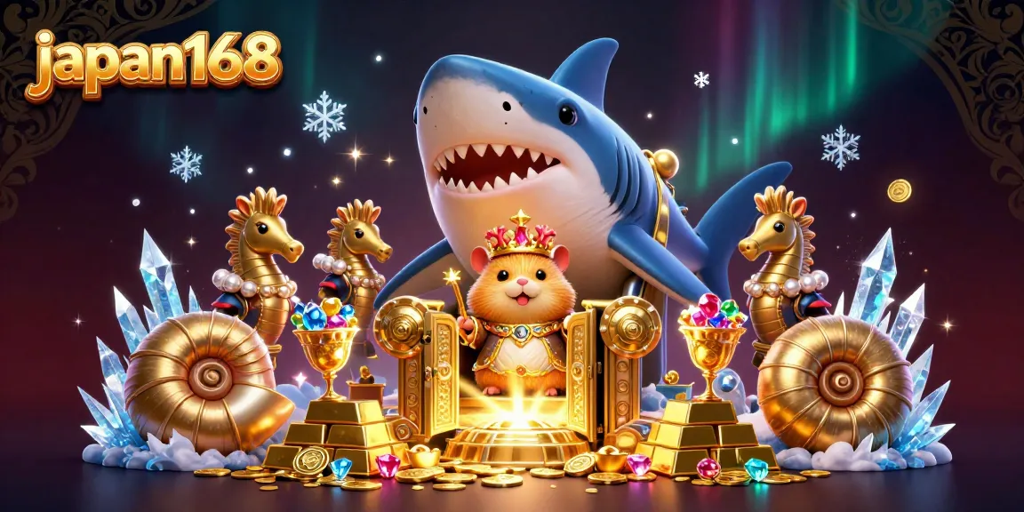 Discover exciting wins at japan168 with a golden hamster king in a lavish 3D casino scene.