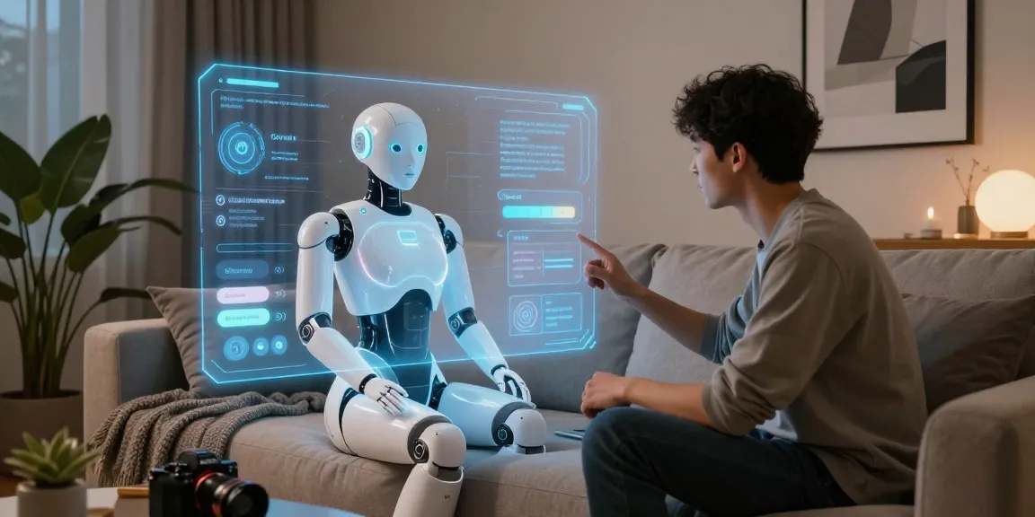 Engaging interaction with a sex bot in a modern living room.