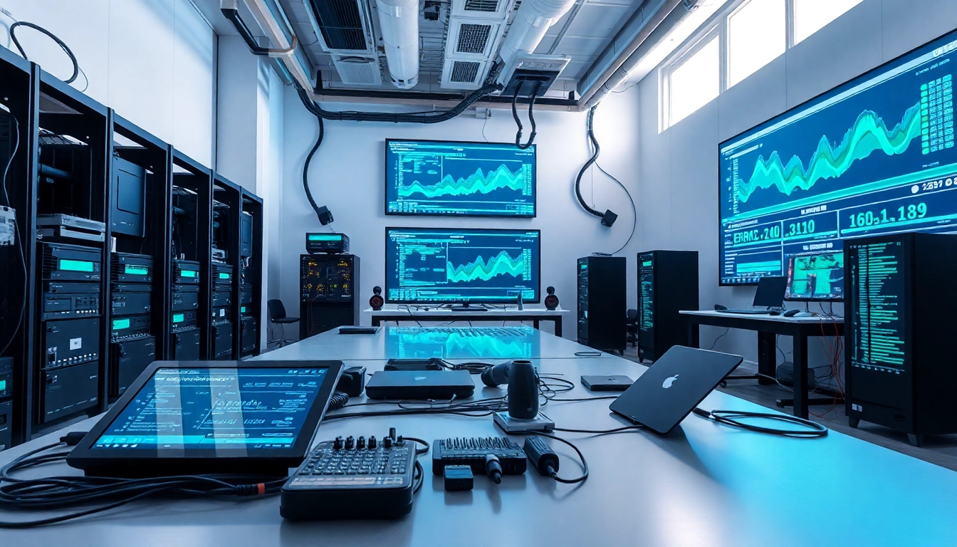 Dynamic AI blockchain development scene focusing on EORMC elements in a high-tech lab.