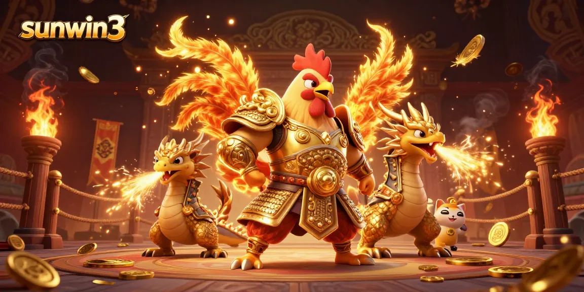 Experience thrilling gameplay at sunwin3 with excitement ignited by a fantastic 3D fighting rooster scene.