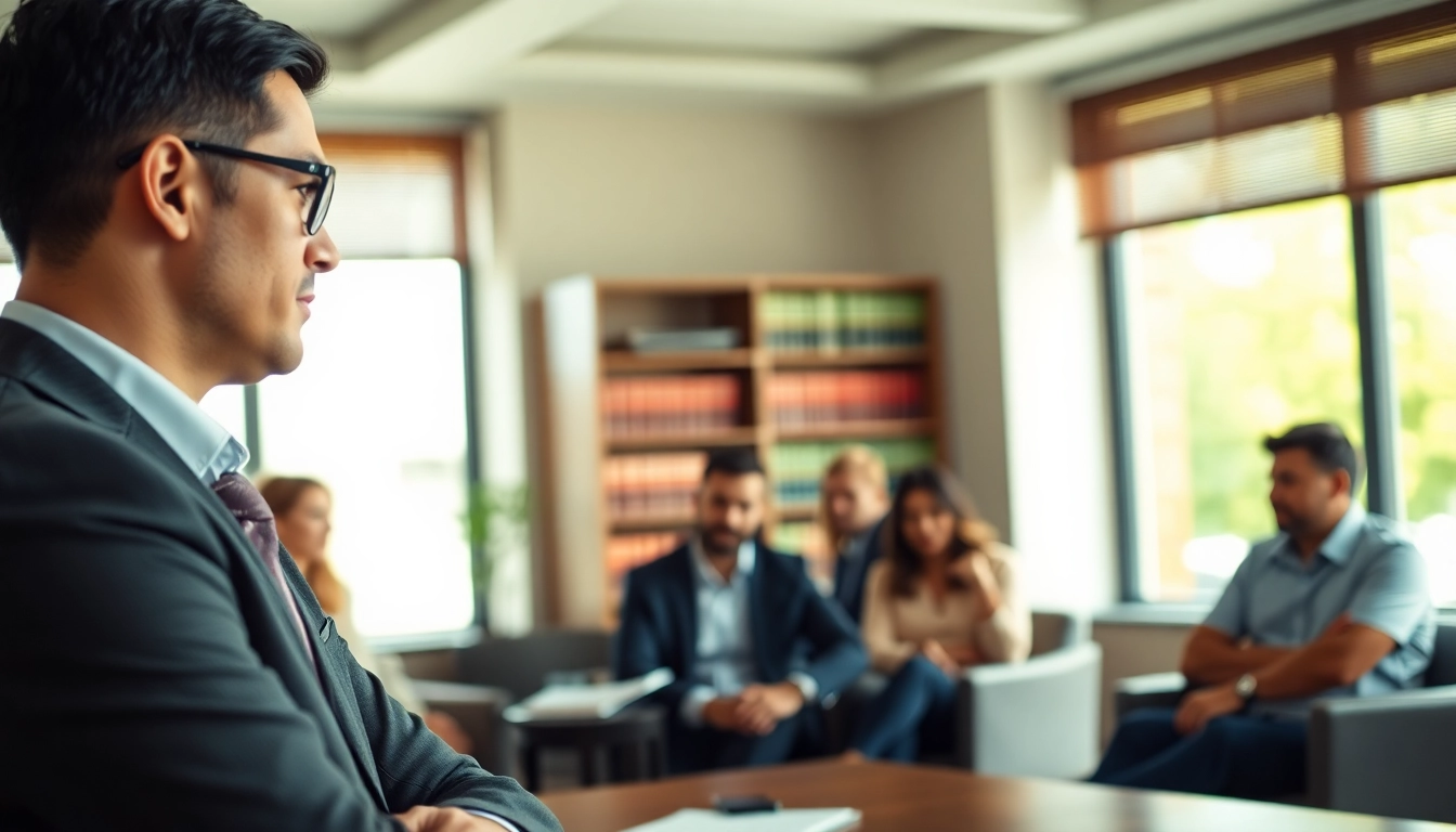 Clearwater truck accident lawyer consulting with clients in a professional office setting.
