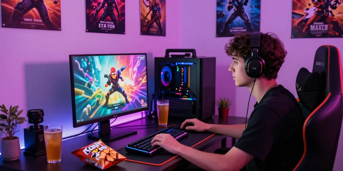 situs depo 5k gaming environment with player focused on vibrant online game