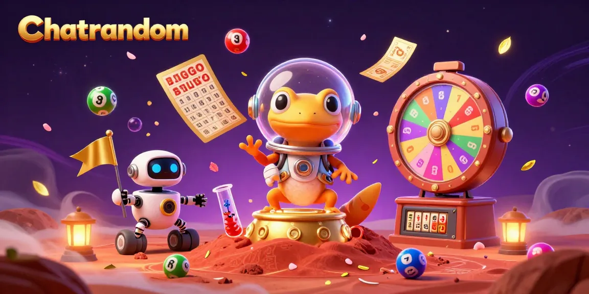 Engage with Chatrandom's dynamic gaming adventure through a vibrant 3D casino scene.
