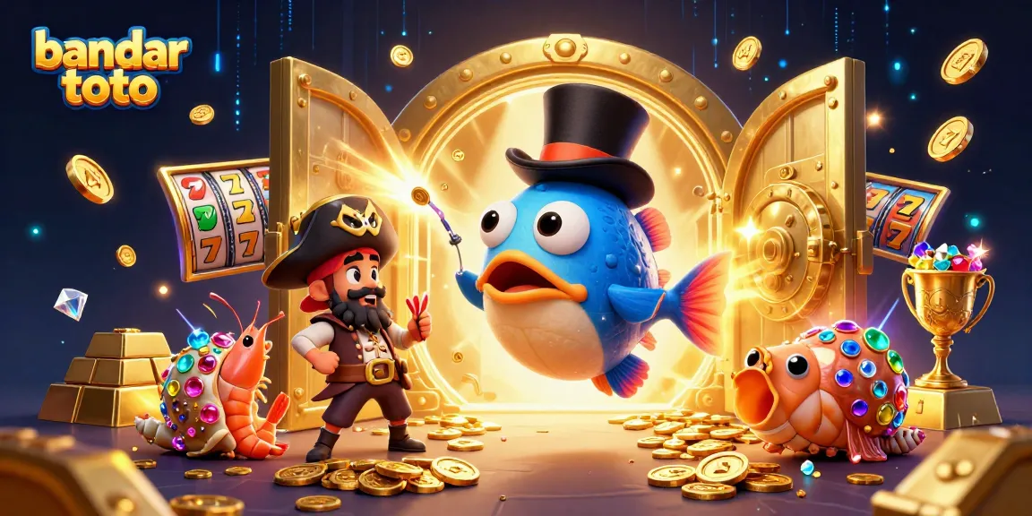 Engage in the excitement of bandar toto slots with a vivid underwater illustration highlighting treasures and adventure.