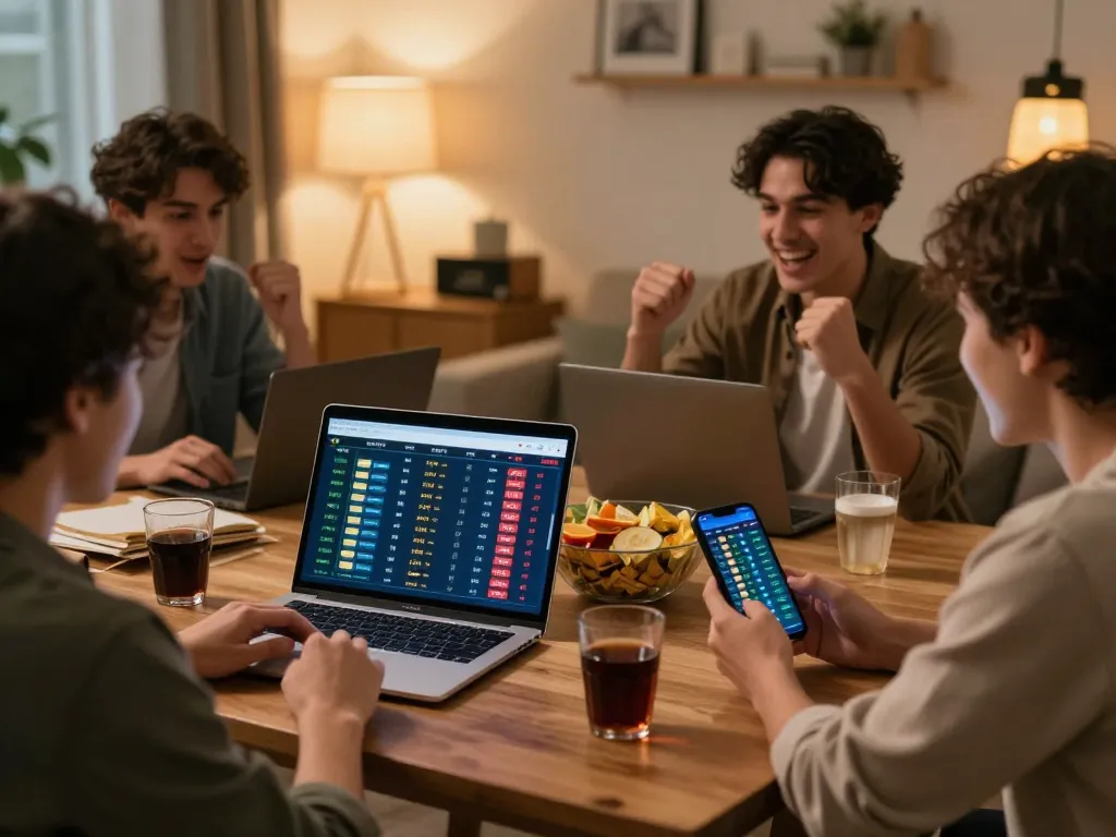 Engaging online betting scene showcasing users active on Sunwin platform, analyzing live odds.