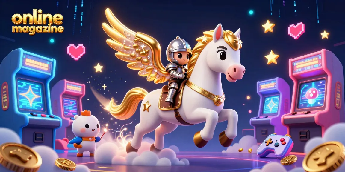 Explore dynamic gaming with our online magazine, showcasing vibrant 3D casino-themed illustration.