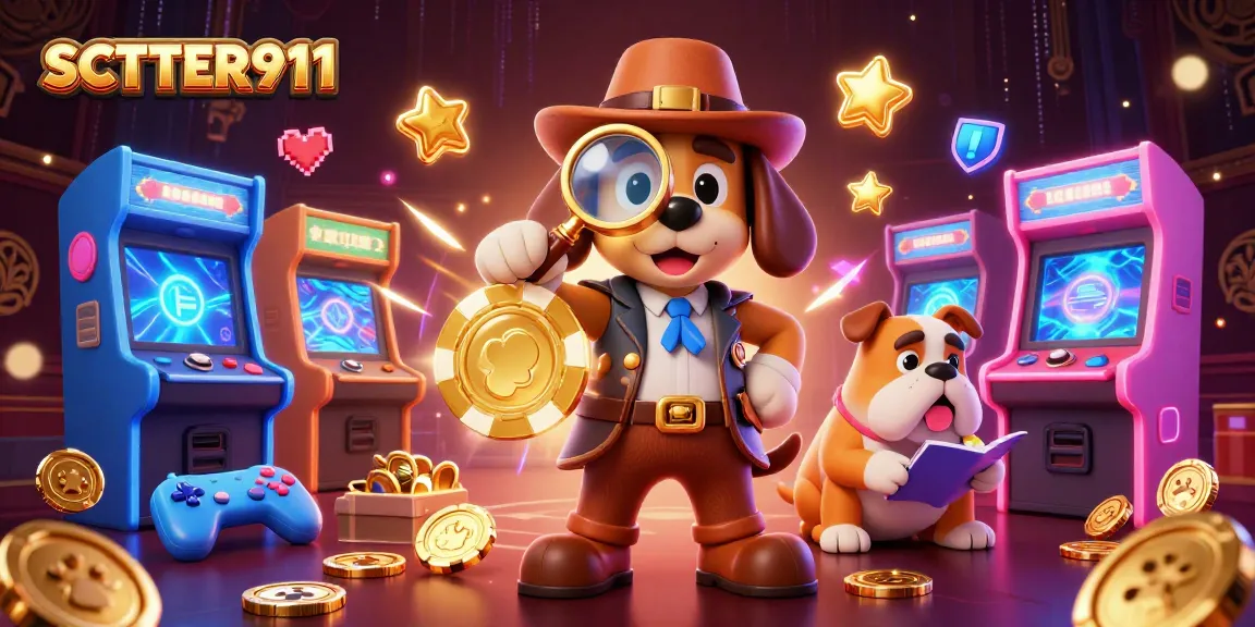 Engage in thrilling gameplay at SCATTER911 with a detective bloodhound exploring casino treasures.