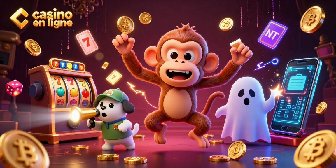 Jouez à des jeux captivants de casino en ligne avec une illustration de personnage ludique.