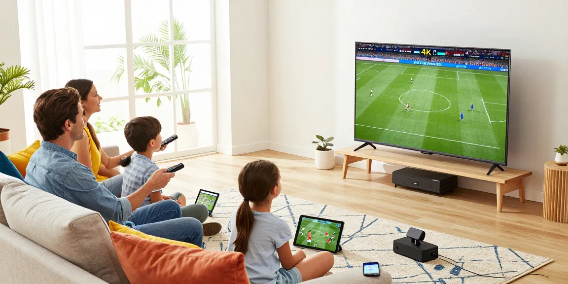 Profitez d'abonnement iptv en famille avec un streaming en 4K dans un salon moderne