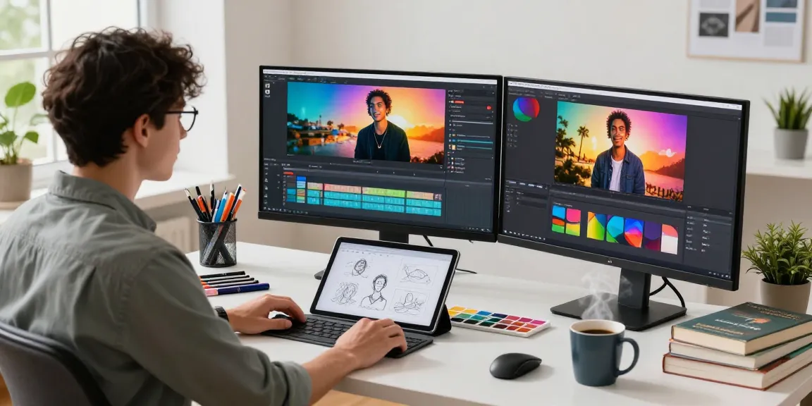 Content creator utilizing ai seedance 2.0 in a bright digital workspace filled with vibrant video generation tools.
