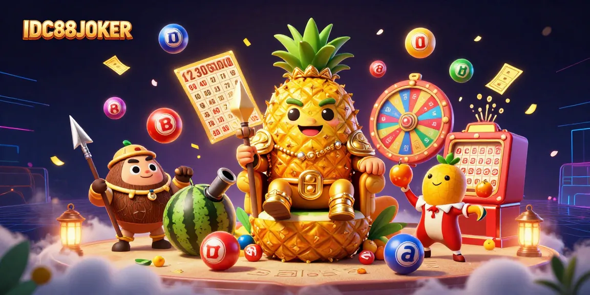 Spin to win big with IDC88JOKER’s vibrant casino illustration showcasing jackpot fun.