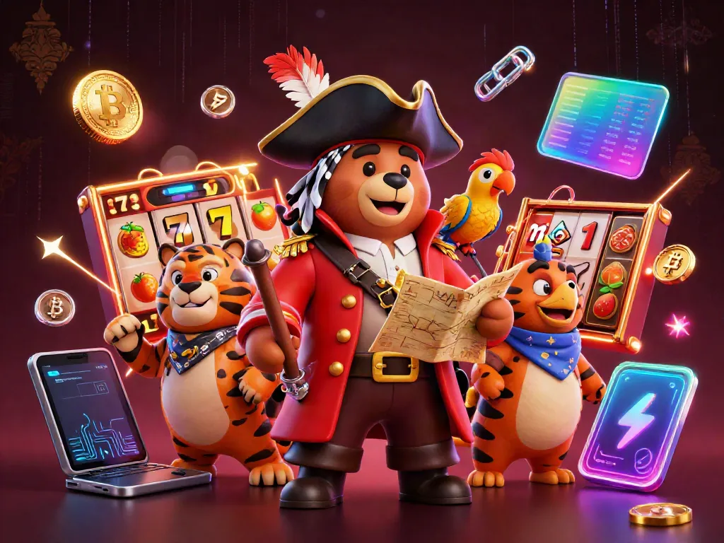 Slot jackpot dengan karakter beruang bajak laut dan harimau di GWP168.