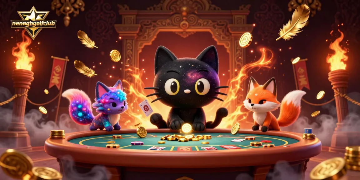 Engage in casino fun with nenaghgolfclub's cosmic gaming scene featuring vibrant characters.