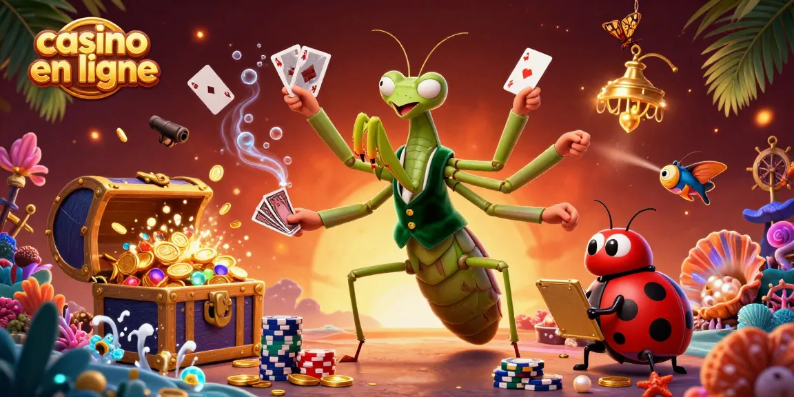 Explorez les jeux de casino en ligne avec une illustration vibrante et dynamique.