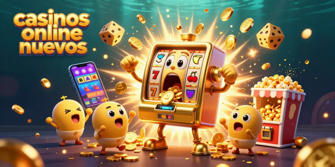 Gana en casinos online nuevos mientras una tragaperras dorada sorprende con su jackpot.