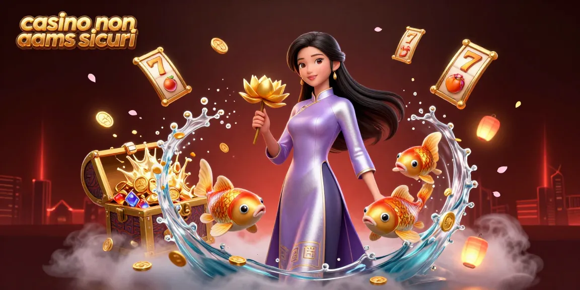 Interagisci con le migliori offerte di casino non aams sicuri attraverso un gameplay vibrante con rulli di slot e monete d'oro.