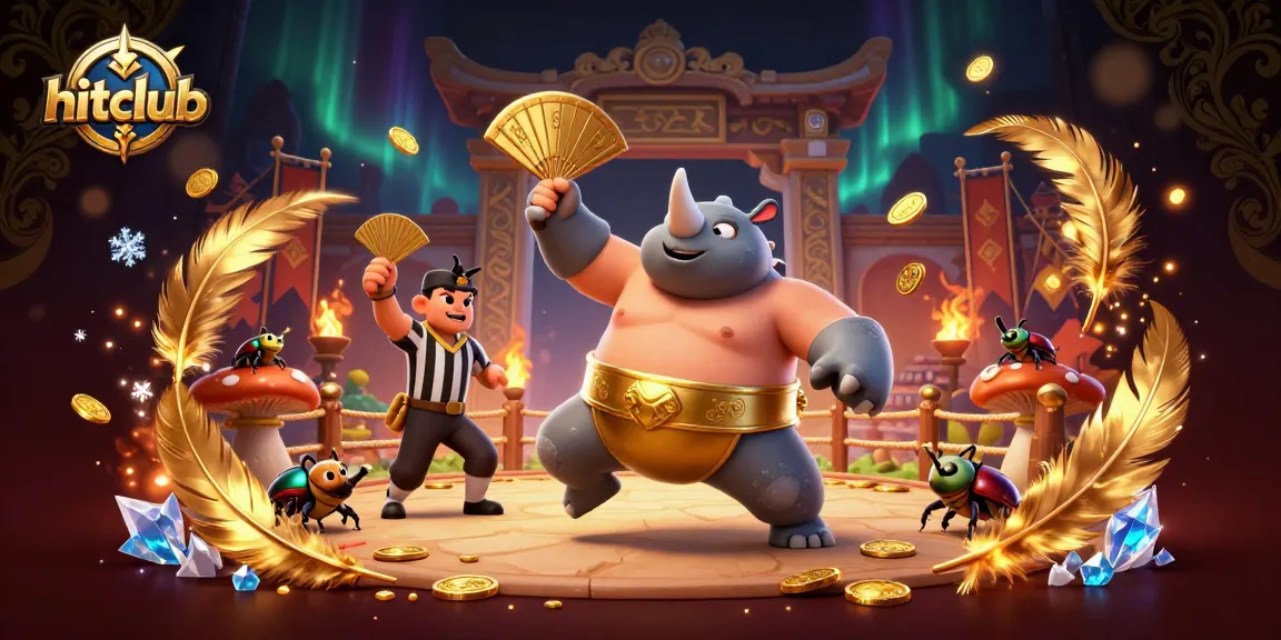 Experience hitclub as the sumo beetle champion stomps, launching gold coins in the vibrant casino scene