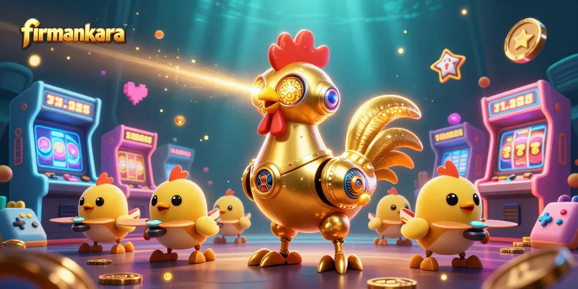 Experience thrilling gameplay at firmankara with an engaging 3D golden rooster robot leading arcade excitement!