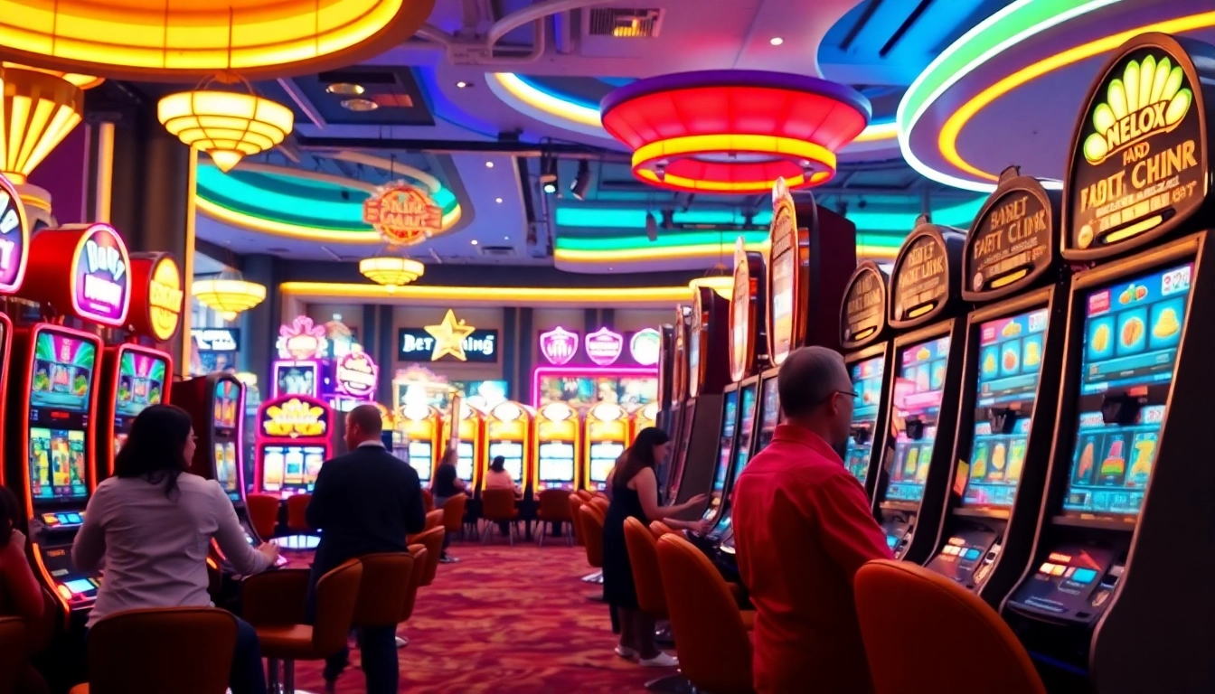 Experience the thrill of Non gamstop Casino Uk with vibrant slot machines attracting eager players.