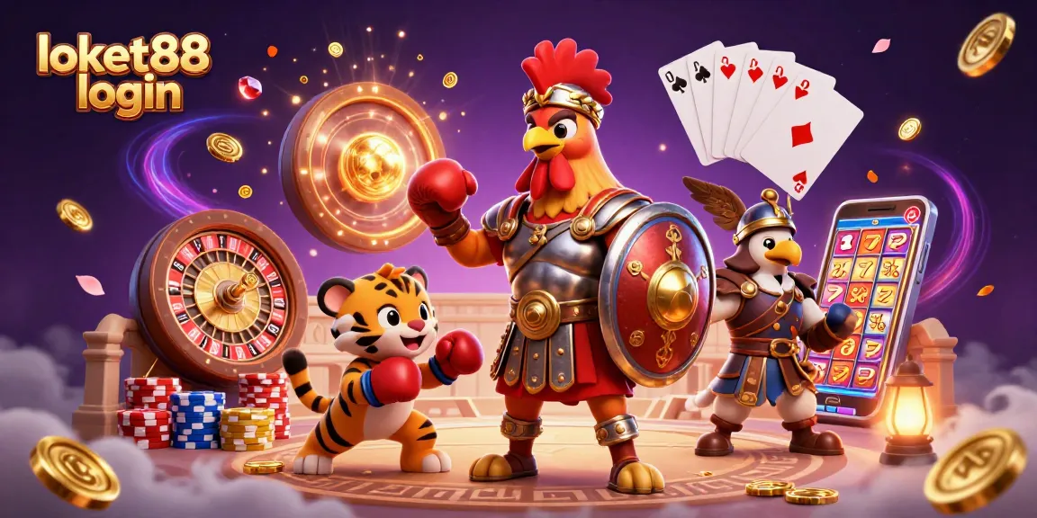 Experience the excitement of gambling with loket88 login featuring dynamic 3D characters and casino elements.