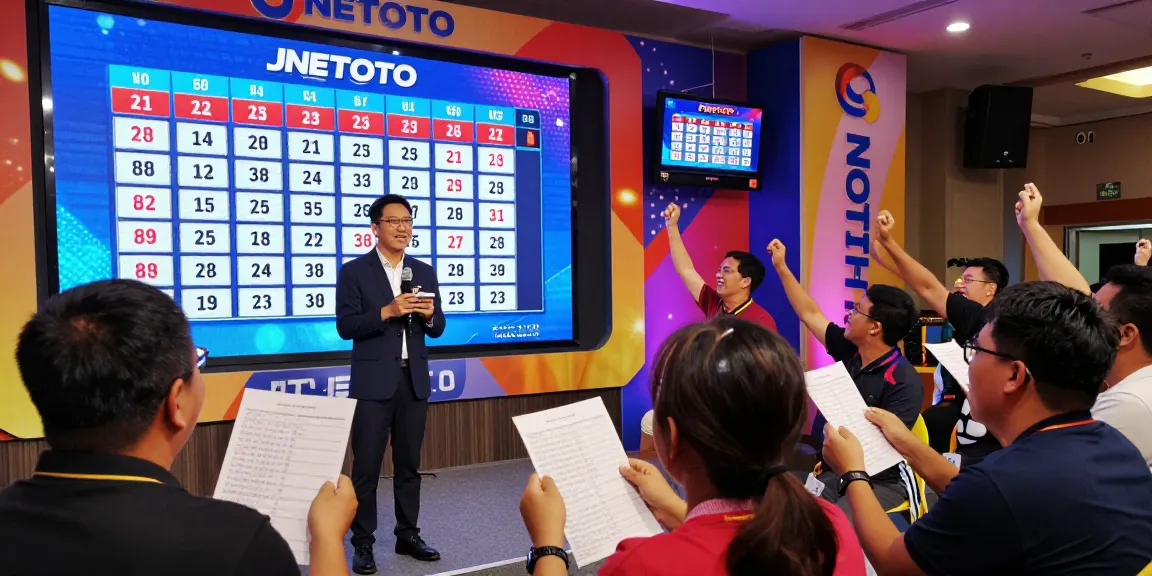 Excited players enjoying the JNETOTO live lottery draw event, capturing real-time results and festive atmosphere.