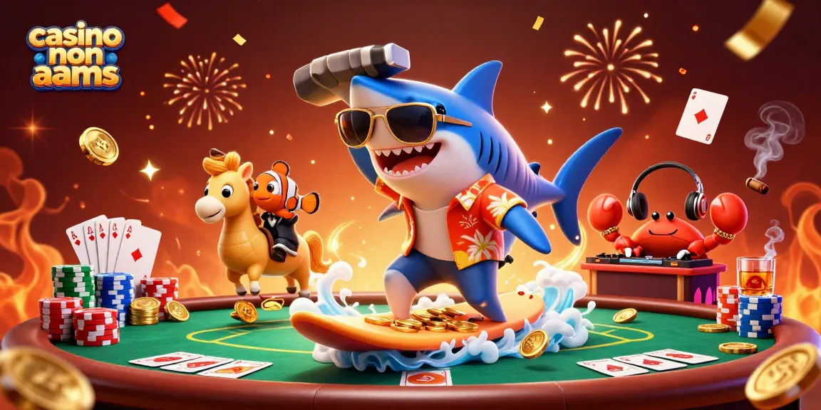 Giocando in un casino non AAMS, un pesce pagliaccio elegante cavalca un cavalluccio marino su un'onda di monete d'oro.